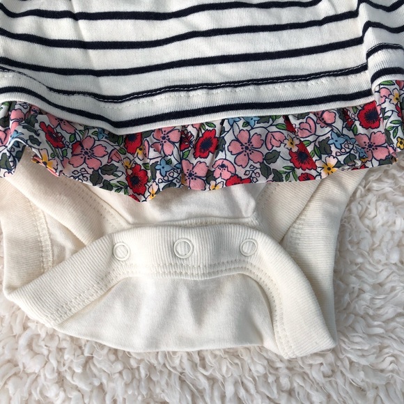 Striped Onesie with Floral Details - Picture 3 of 4